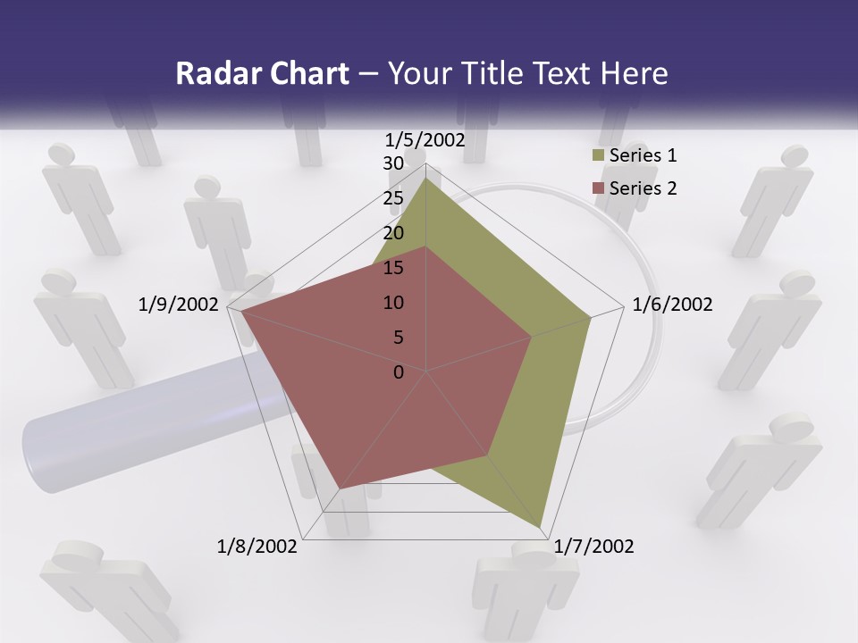 A Magnifying Glass Over A Group Of People PowerPoint Template