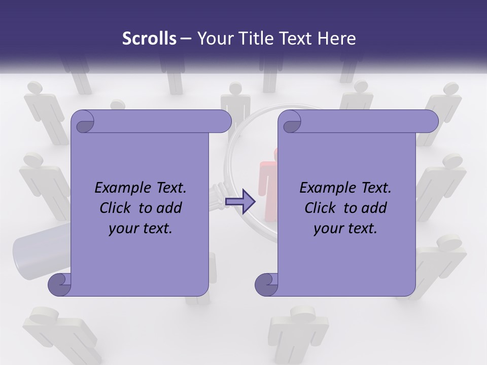 A Magnifying Glass Over A Group Of People PowerPoint Template