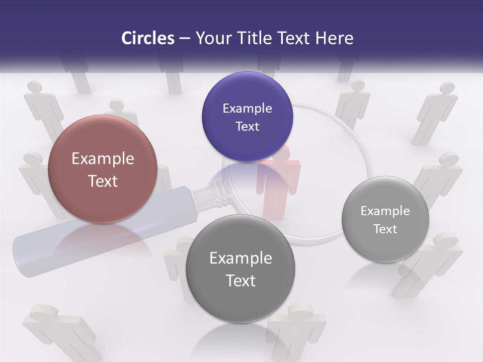 A Magnifying Glass Over A Group Of People PowerPoint Template