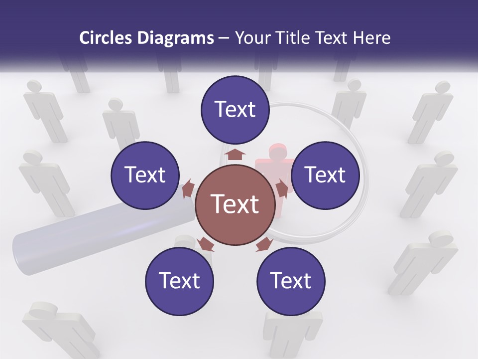 A Magnifying Glass Over A Group Of People PowerPoint Template