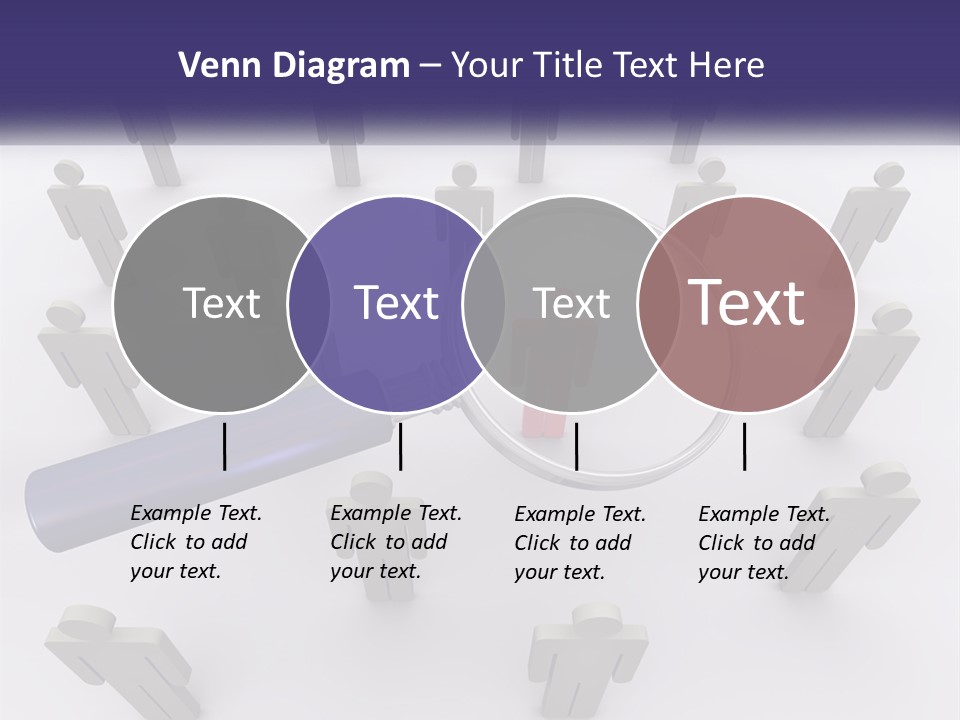 A Magnifying Glass Over A Group Of People PowerPoint Template