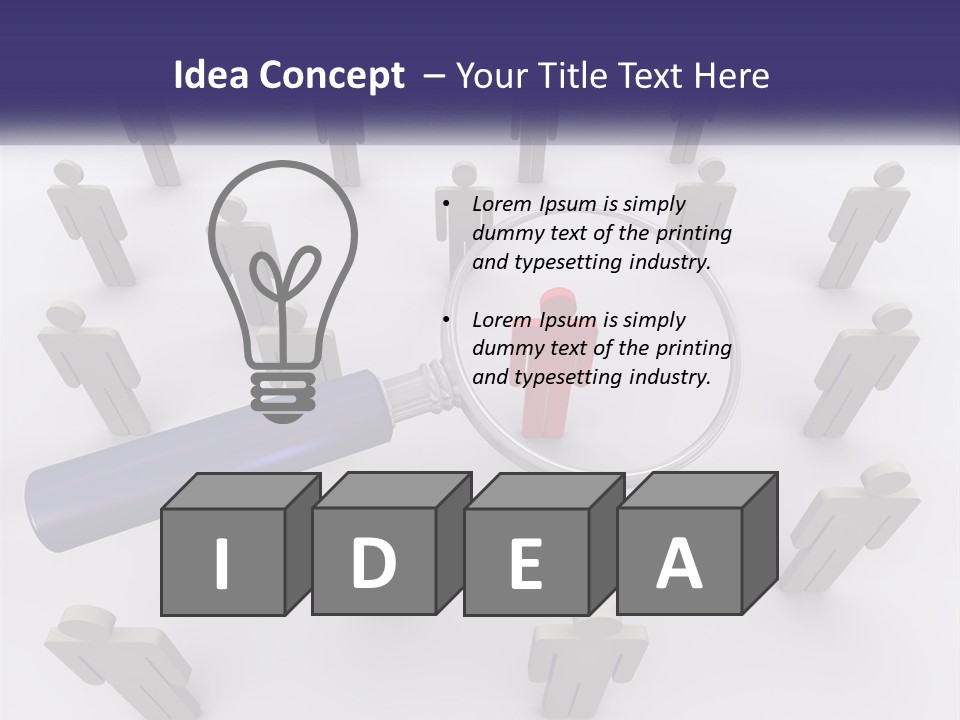 A Magnifying Glass Over A Group Of People PowerPoint Template