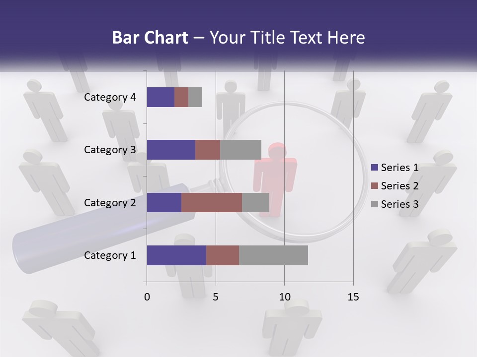 A Magnifying Glass Over A Group Of People PowerPoint Template