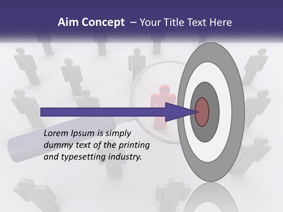 A Magnifying Glass Over A Group Of People PowerPoint Template