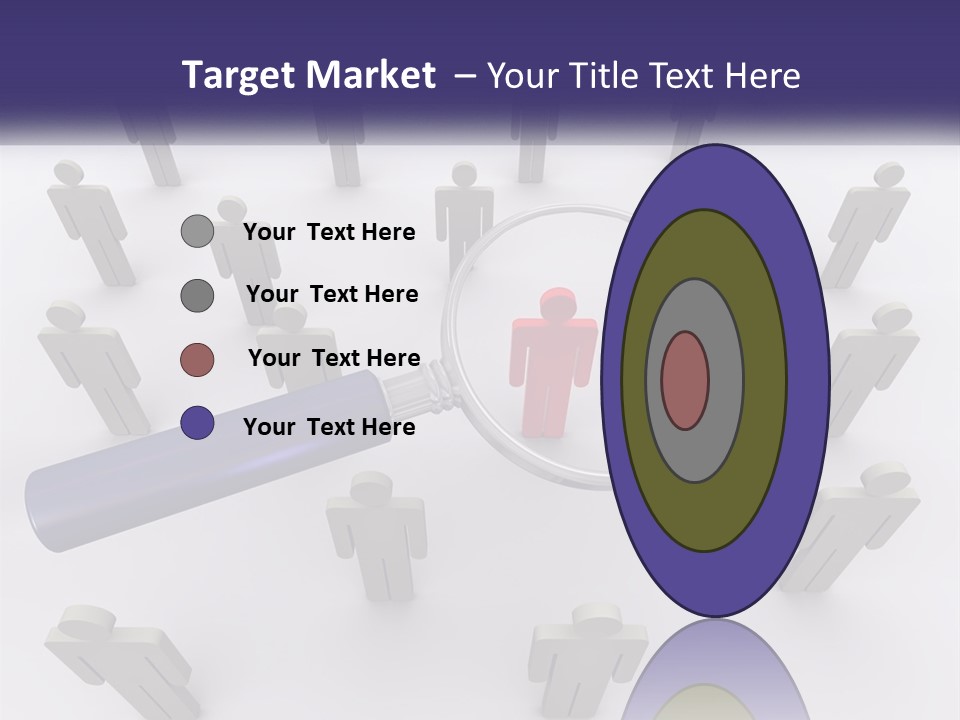 A Magnifying Glass Over A Group Of People PowerPoint Template