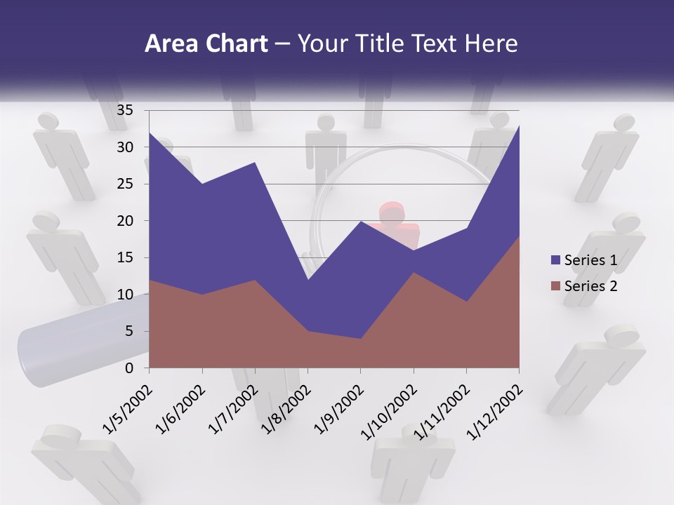 A Magnifying Glass Over A Group Of People PowerPoint Template