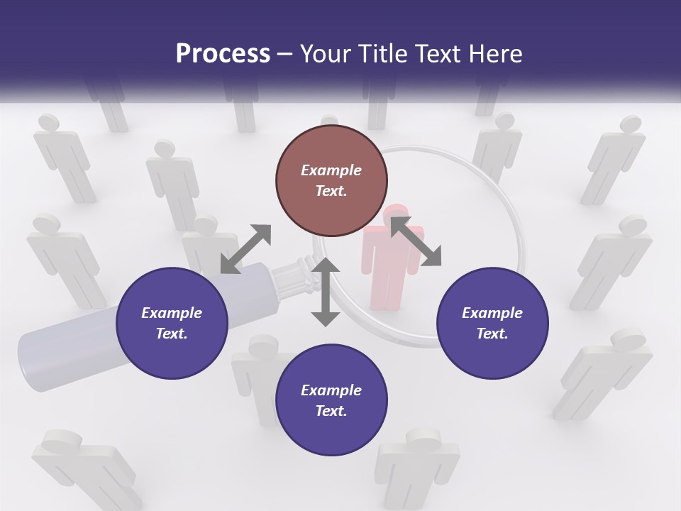 A Magnifying Glass Over A Group Of People PowerPoint Template