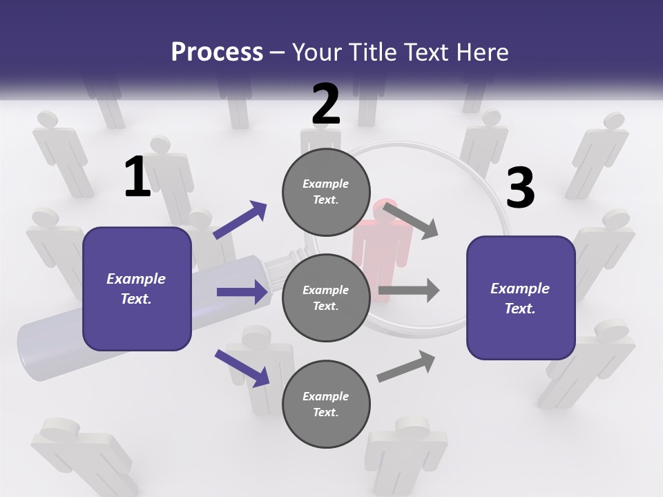 A Magnifying Glass Over A Group Of People PowerPoint Template