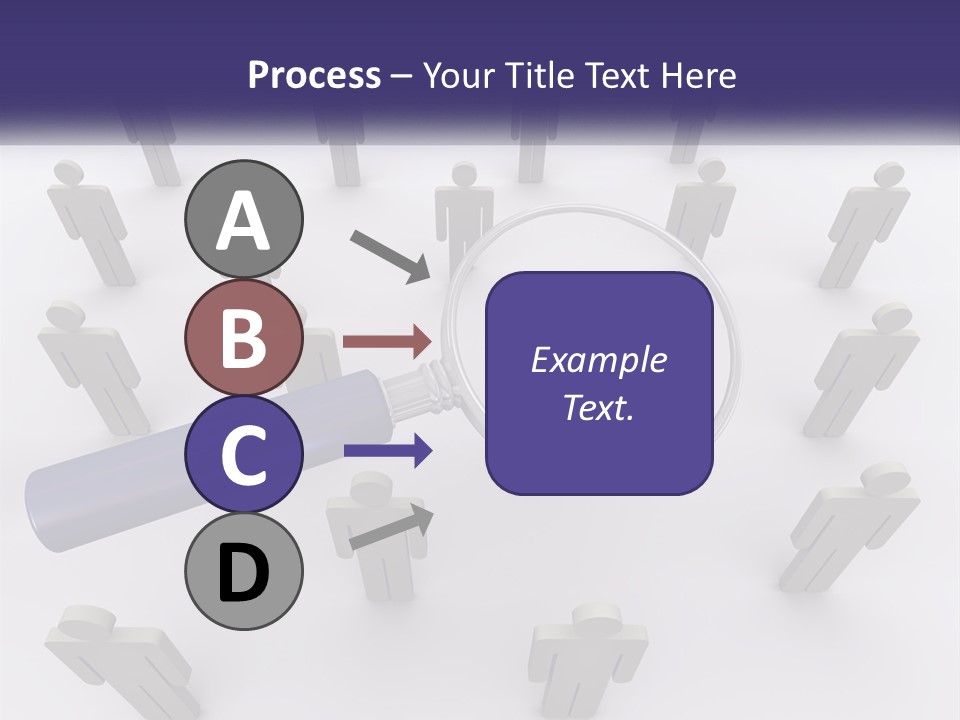 A Magnifying Glass Over A Group Of People PowerPoint Template