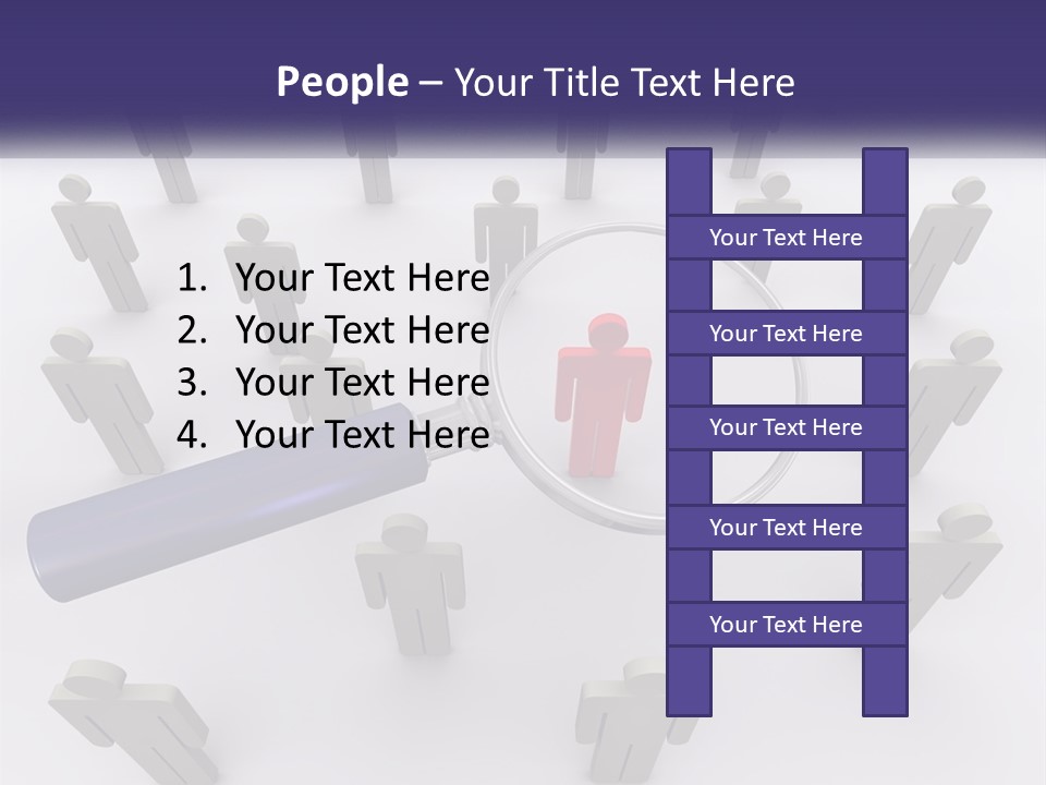 A Magnifying Glass Over A Group Of People PowerPoint Template