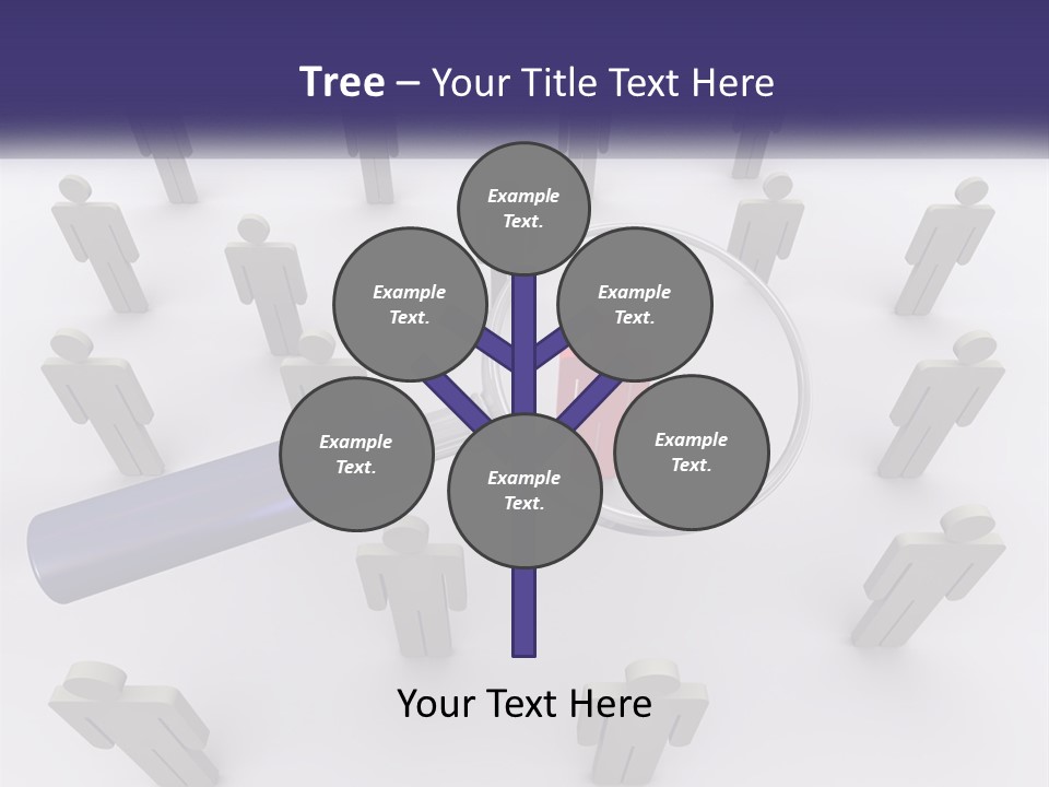 A Magnifying Glass Over A Group Of People PowerPoint Template