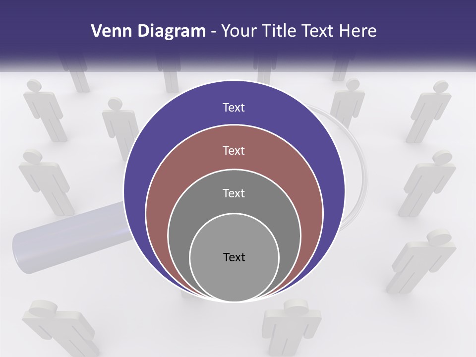 A Magnifying Glass Over A Group Of People PowerPoint Template