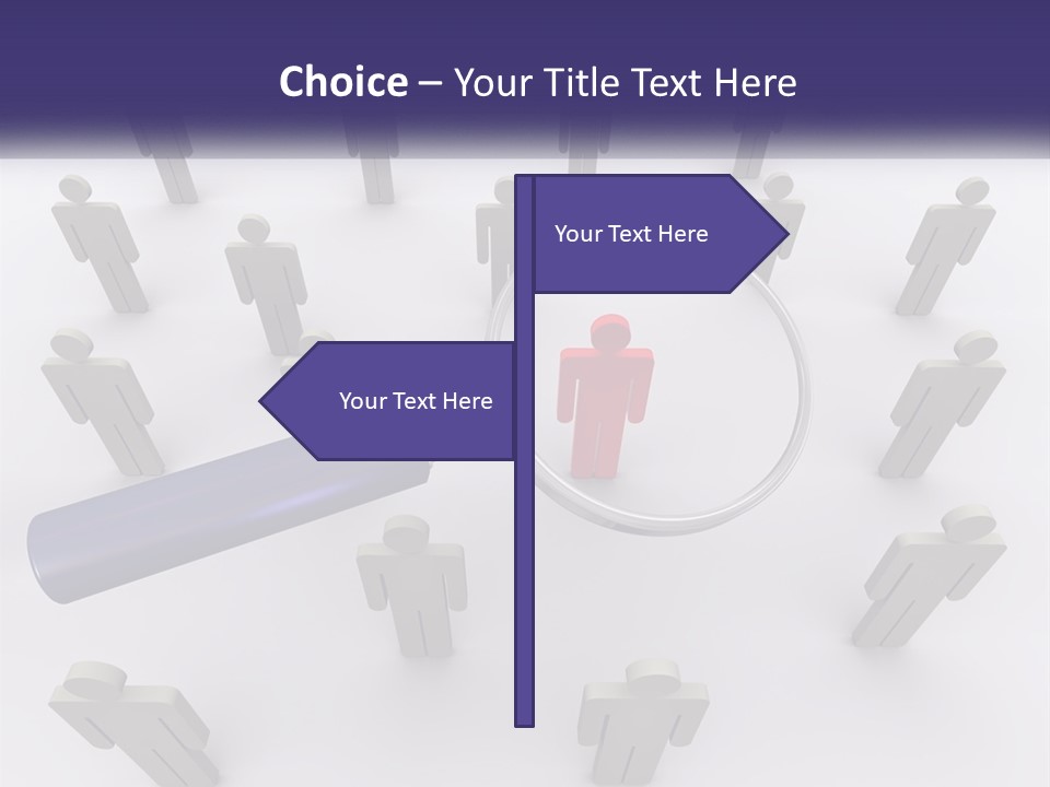 A Magnifying Glass Over A Group Of People PowerPoint Template