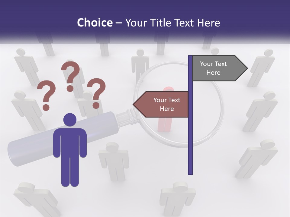 A Magnifying Glass Over A Group Of People PowerPoint Template
