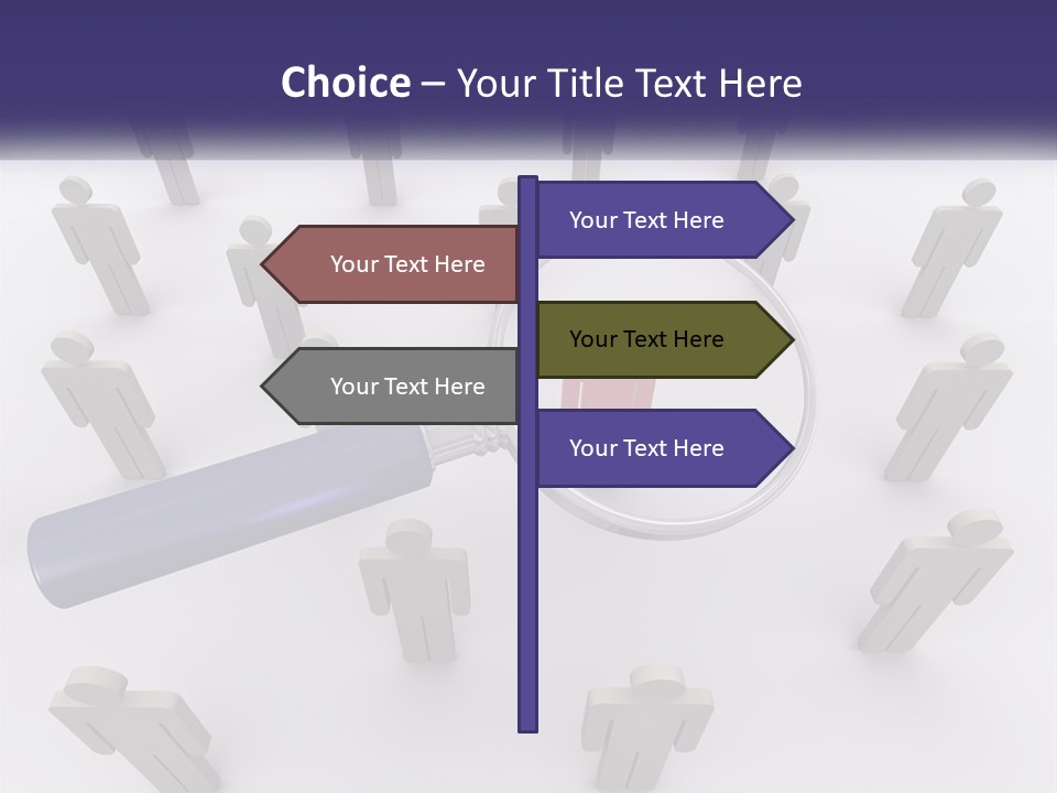 A Magnifying Glass Over A Group Of People PowerPoint Template