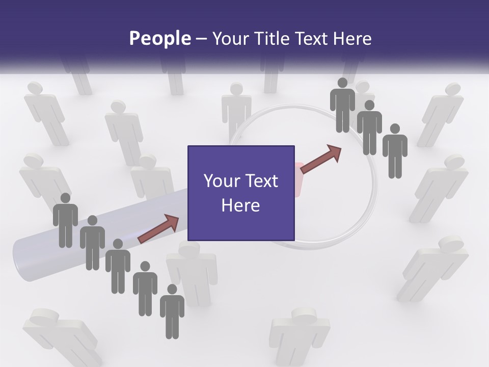 A Magnifying Glass Over A Group Of People PowerPoint Template