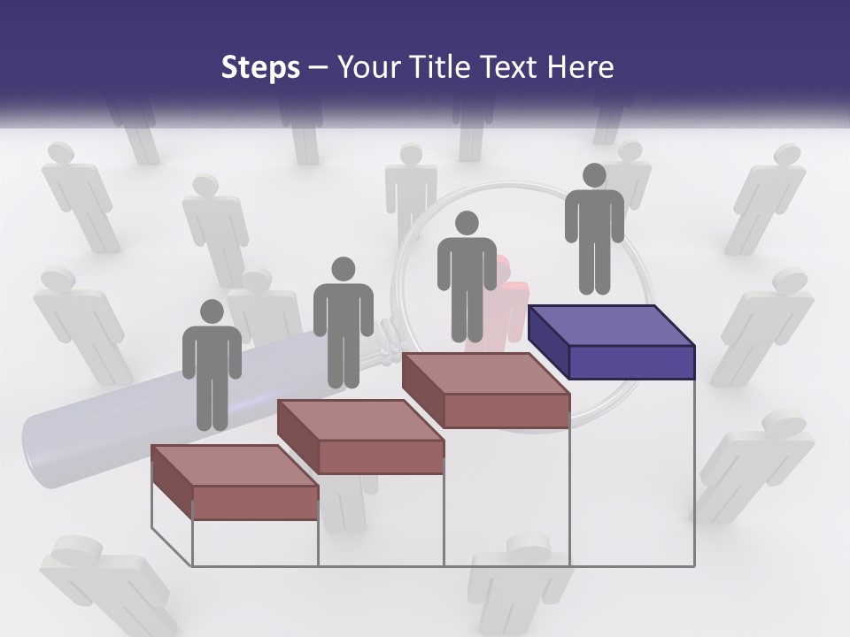 A Magnifying Glass Over A Group Of People PowerPoint Template