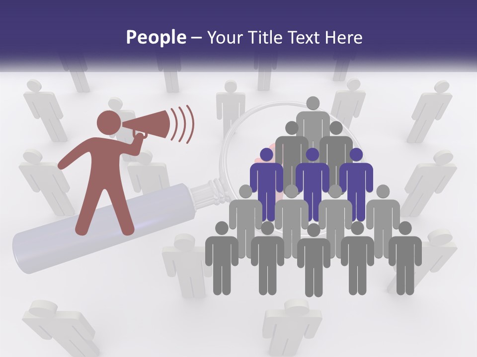 A Magnifying Glass Over A Group Of People PowerPoint Template