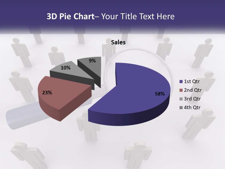A Magnifying Glass Over A Group Of People PowerPoint Template