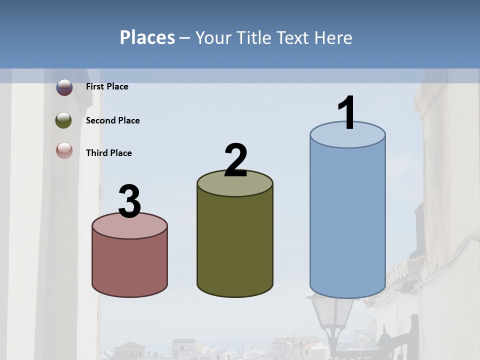 A View Of A City Through An Arch In A Building PowerPoint Template