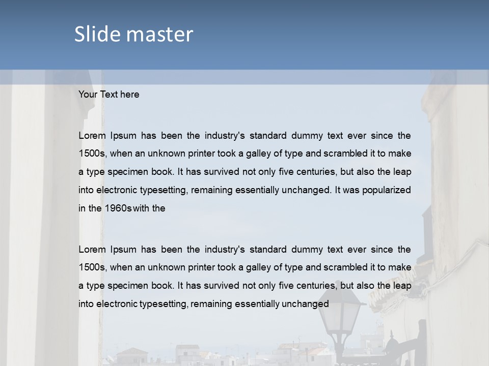 A View Of A City Through An Arch In A Building PowerPoint Template