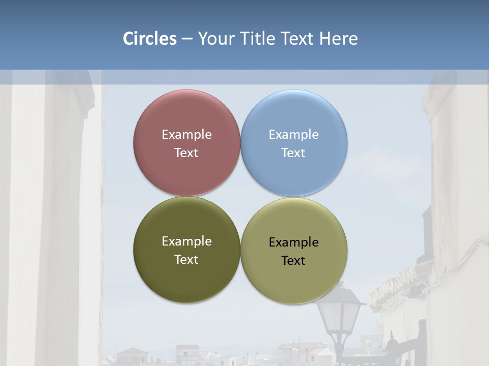 A View Of A City Through An Arch In A Building PowerPoint Template