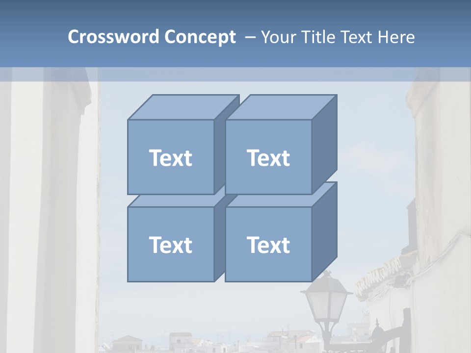 A View Of A City Through An Arch In A Building PowerPoint Template