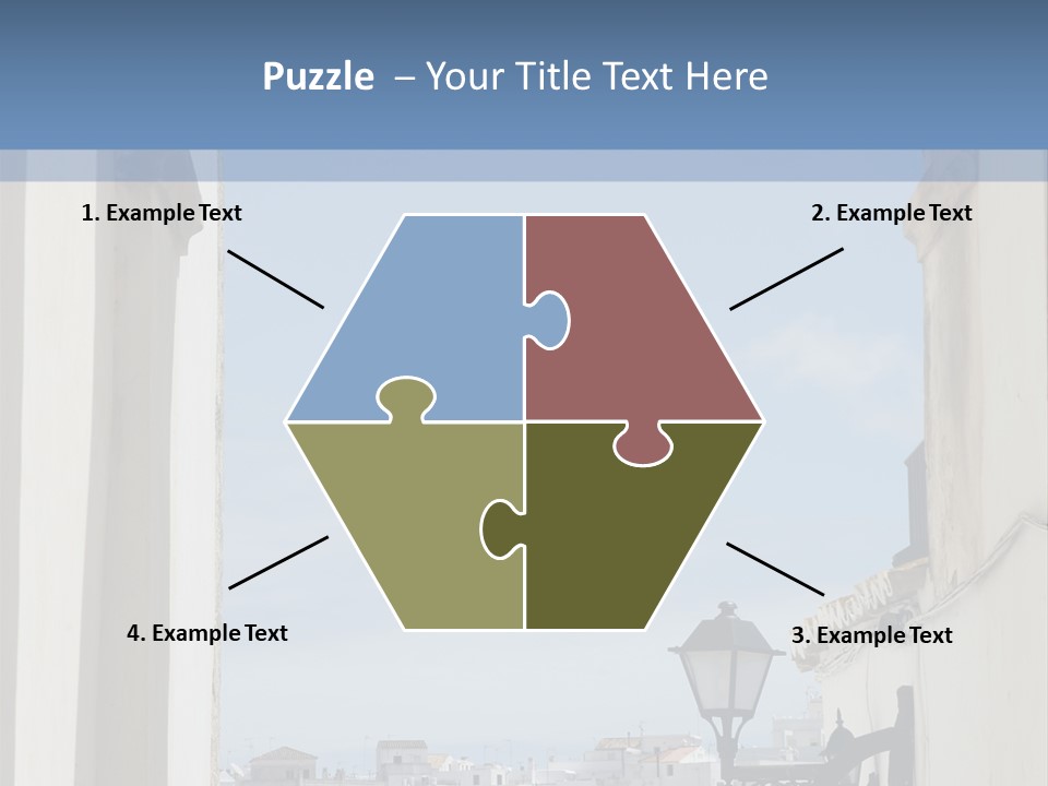 A View Of A City Through An Arch In A Building PowerPoint Template