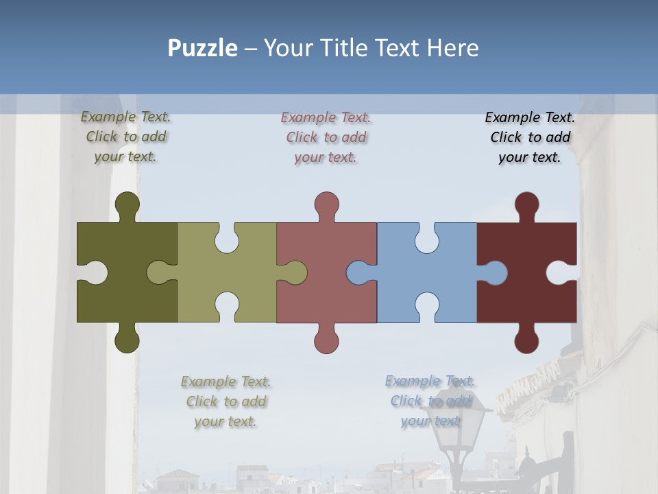 A View Of A City Through An Arch In A Building PowerPoint Template