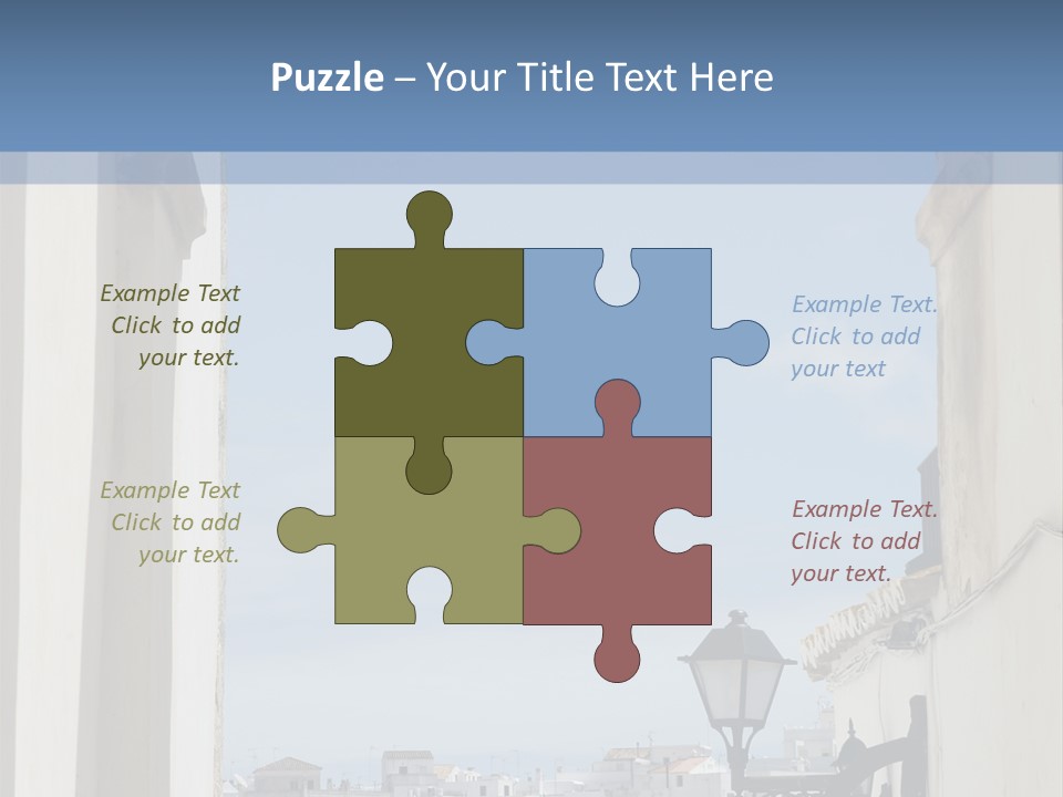 A View Of A City Through An Arch In A Building PowerPoint Template