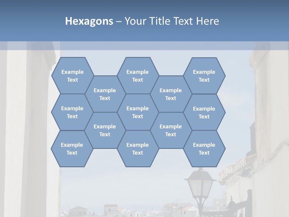 A View Of A City Through An Arch In A Building PowerPoint Template