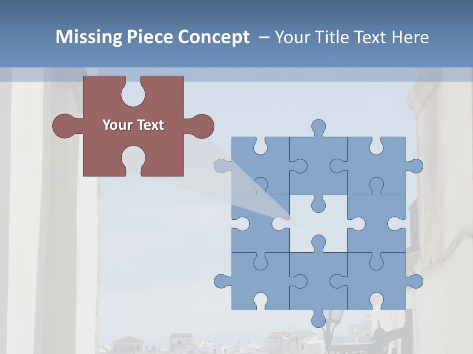 A View Of A City Through An Arch In A Building PowerPoint Template