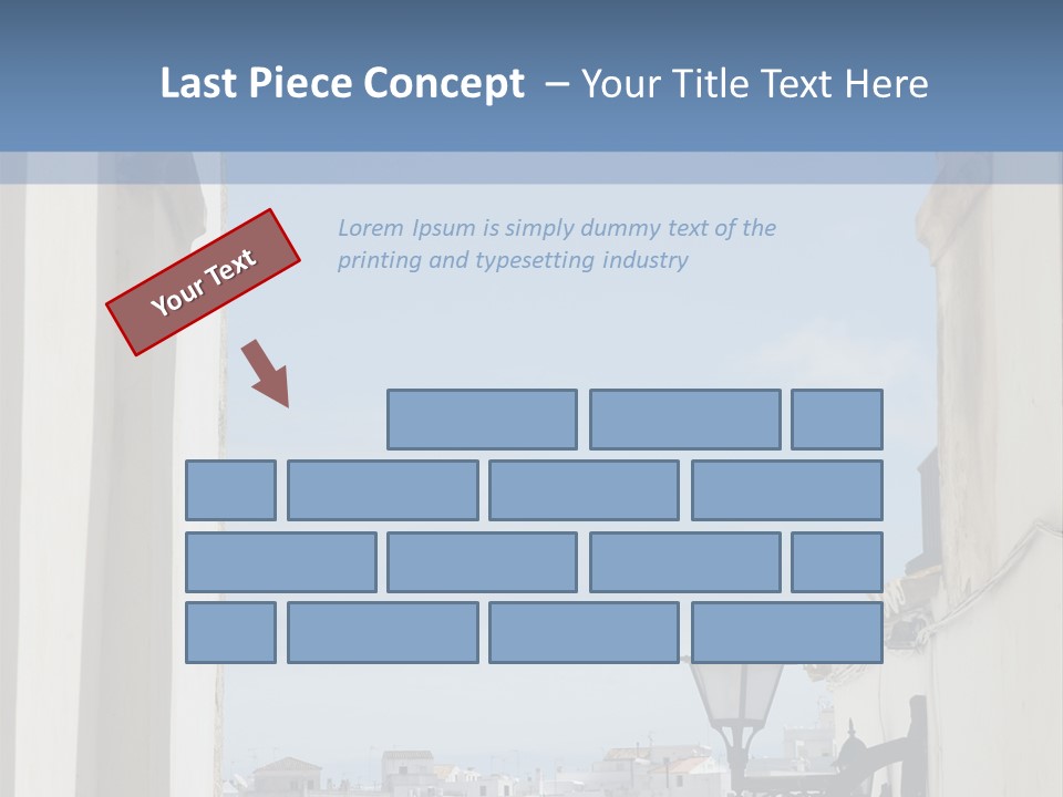 A View Of A City Through An Arch In A Building PowerPoint Template