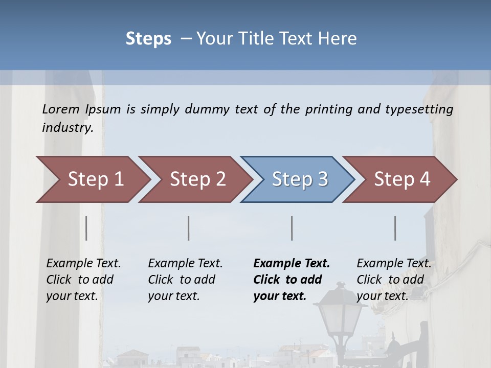 A View Of A City Through An Arch In A Building PowerPoint Template