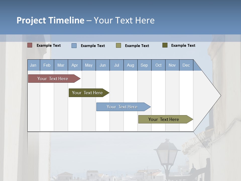 A View Of A City Through An Arch In A Building PowerPoint Template