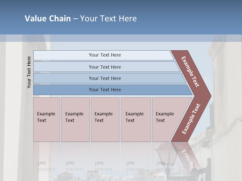A View Of A City Through An Arch In A Building PowerPoint Template