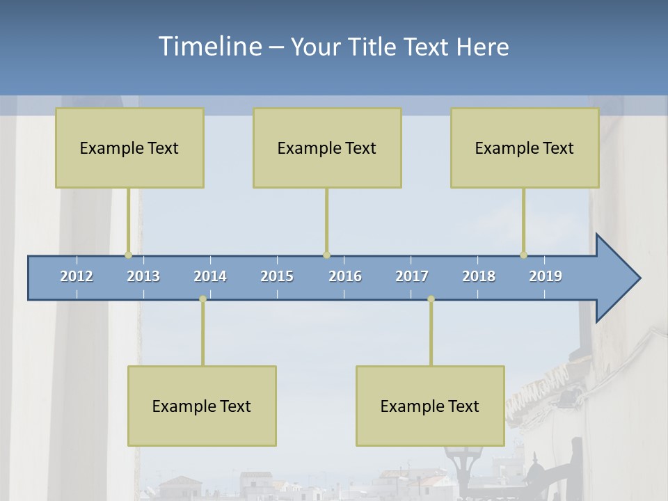 A View Of A City Through An Arch In A Building PowerPoint Template
