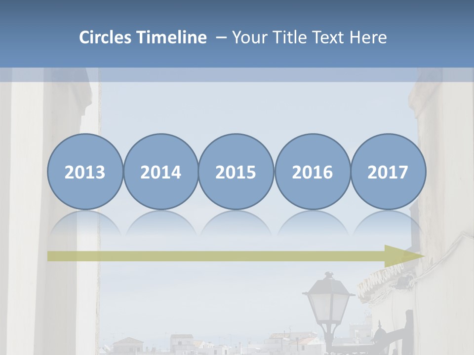 A View Of A City Through An Arch In A Building PowerPoint Template