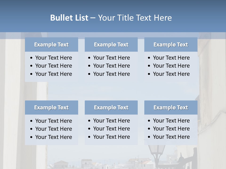 A View Of A City Through An Arch In A Building PowerPoint Template