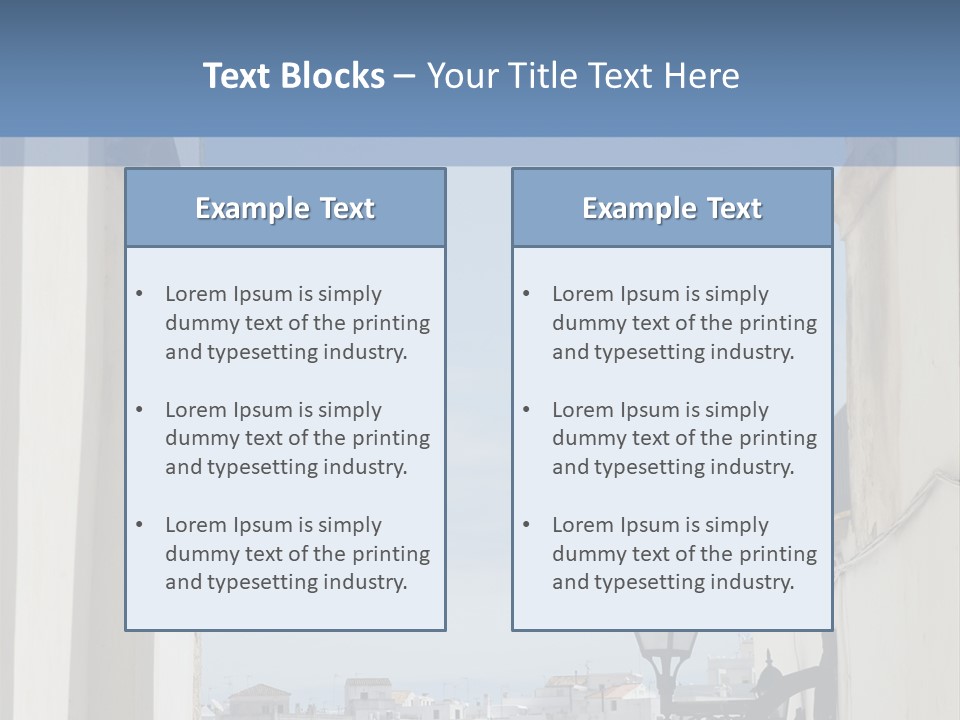 A View Of A City Through An Arch In A Building PowerPoint Template