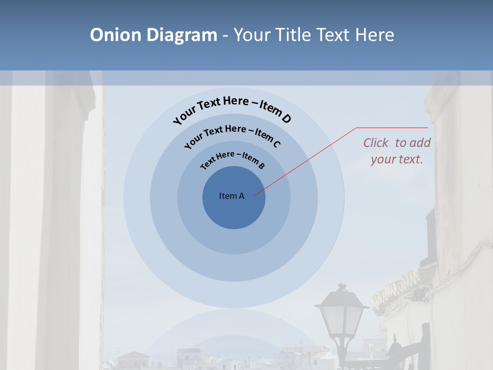 A View Of A City Through An Arch In A Building PowerPoint Template