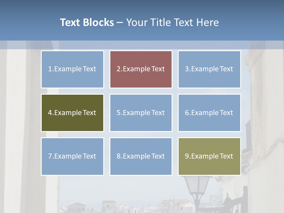 A View Of A City Through An Arch In A Building PowerPoint Template