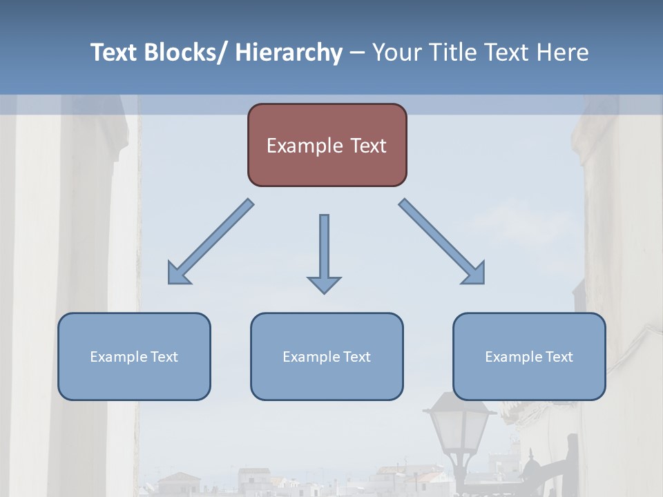 A View Of A City Through An Arch In A Building PowerPoint Template