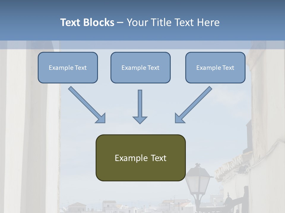 A View Of A City Through An Arch In A Building PowerPoint Template