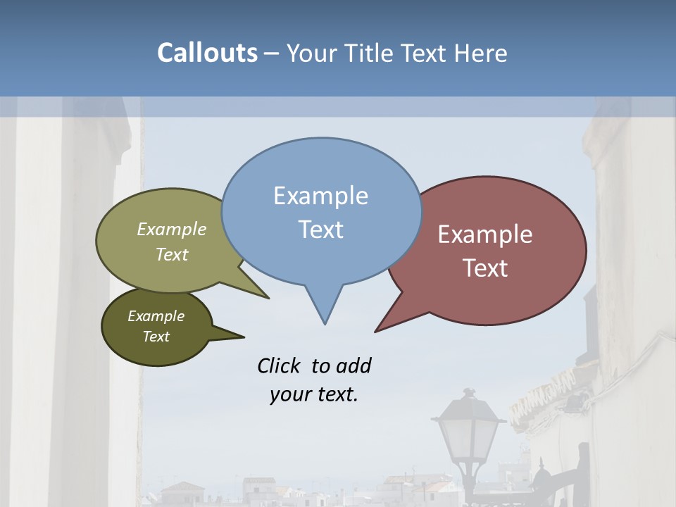 A View Of A City Through An Arch In A Building PowerPoint Template