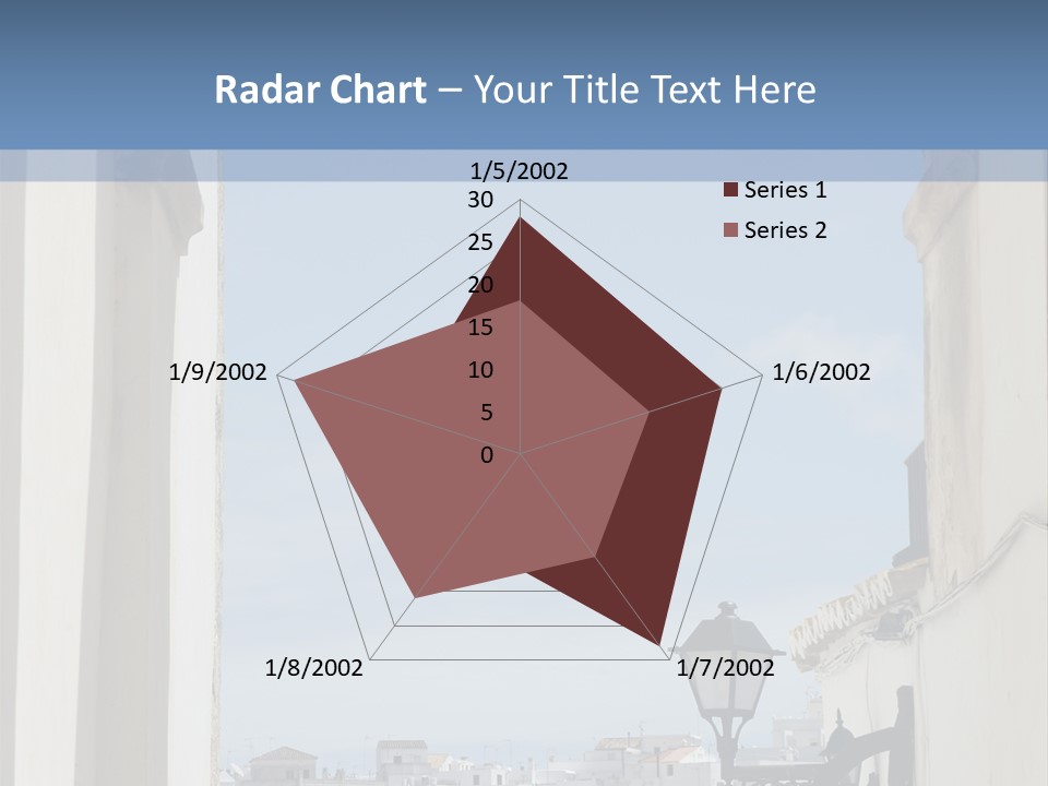 A View Of A City Through An Arch In A Building PowerPoint Template