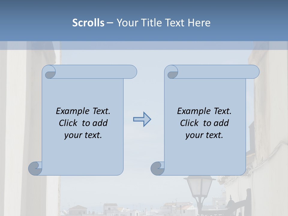 A View Of A City Through An Arch In A Building PowerPoint Template