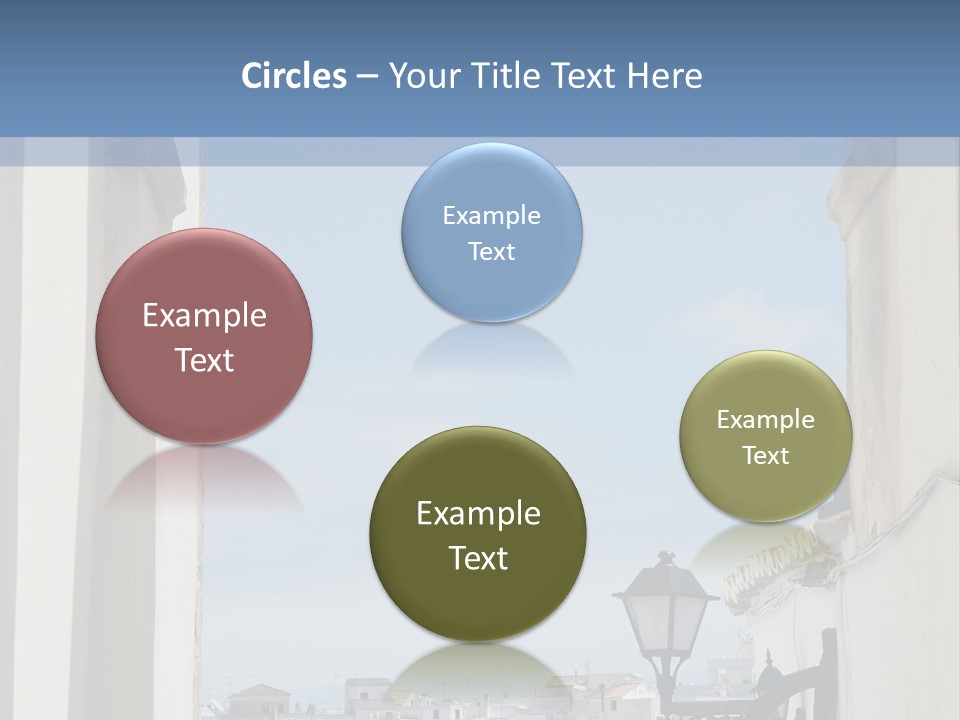 A View Of A City Through An Arch In A Building PowerPoint Template