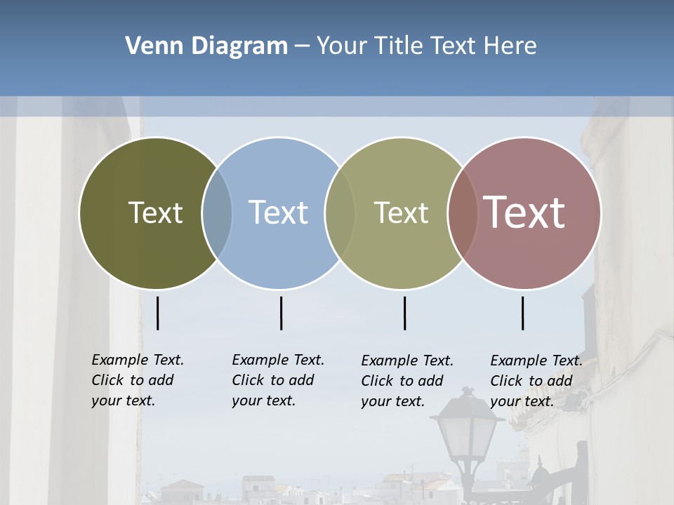 A View Of A City Through An Arch In A Building PowerPoint Template
