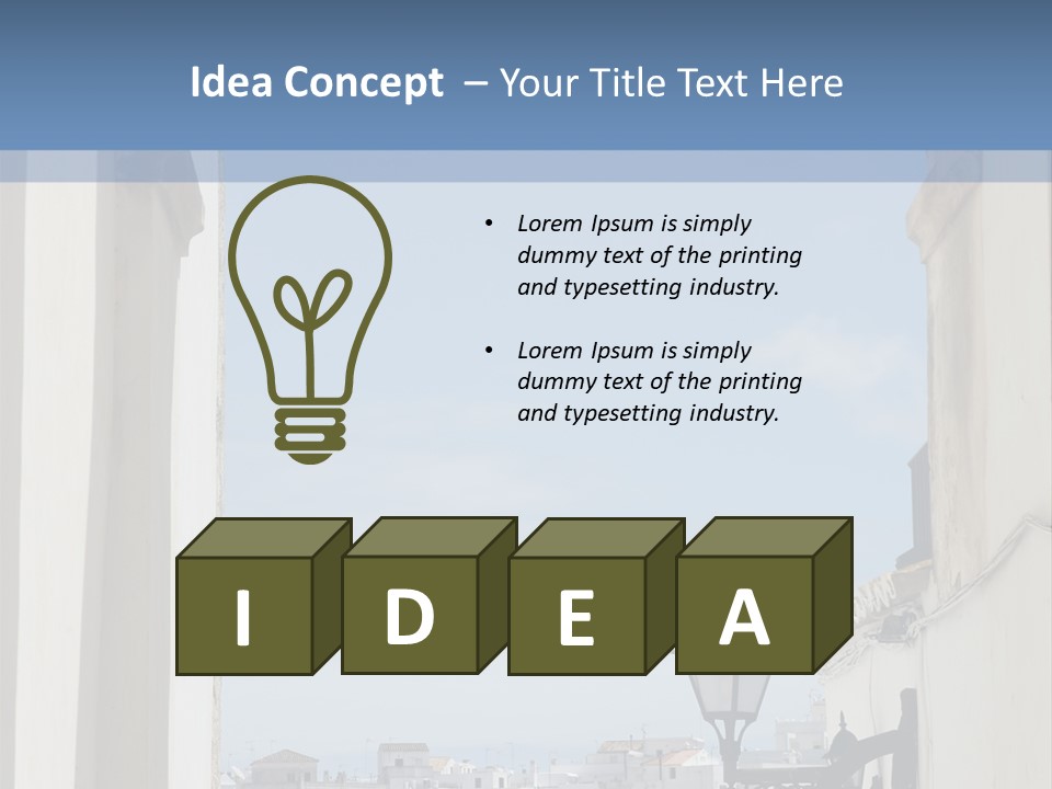A View Of A City Through An Arch In A Building PowerPoint Template